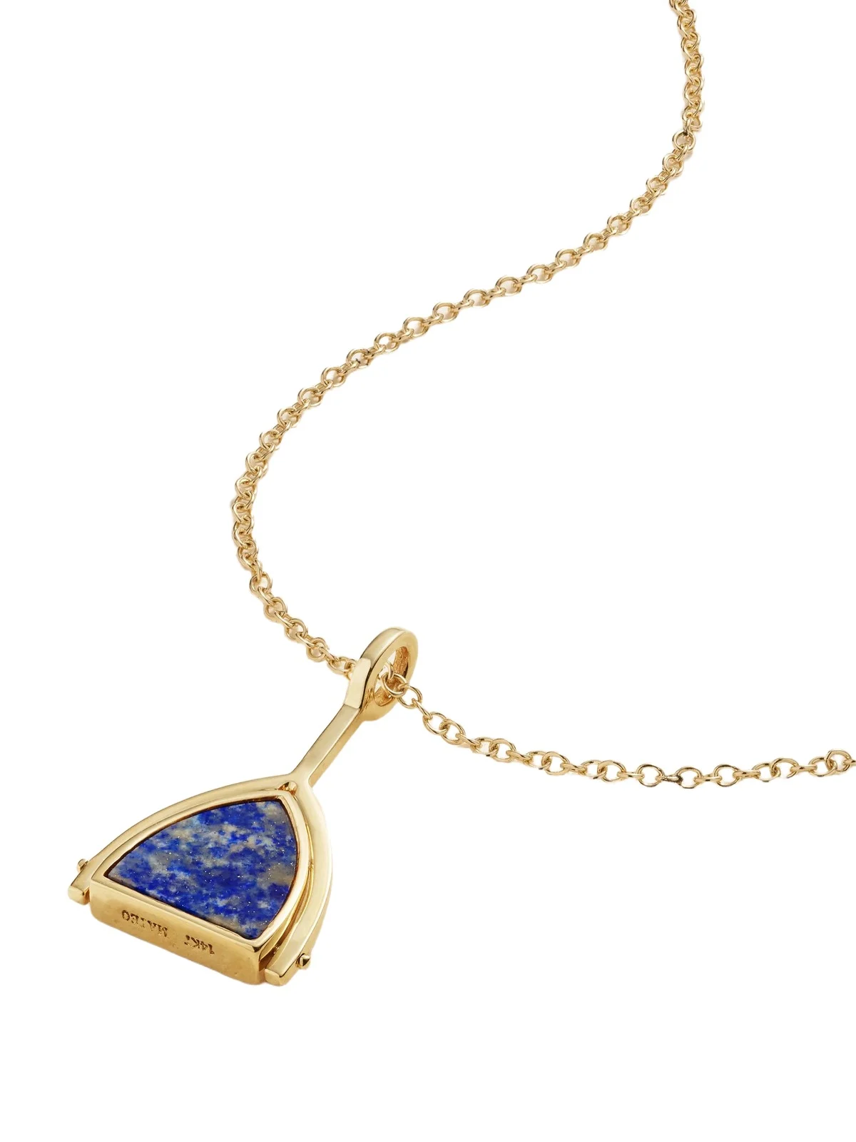 Flip 14-karat Gold, Lapis Lazuli And Diamond Necklace