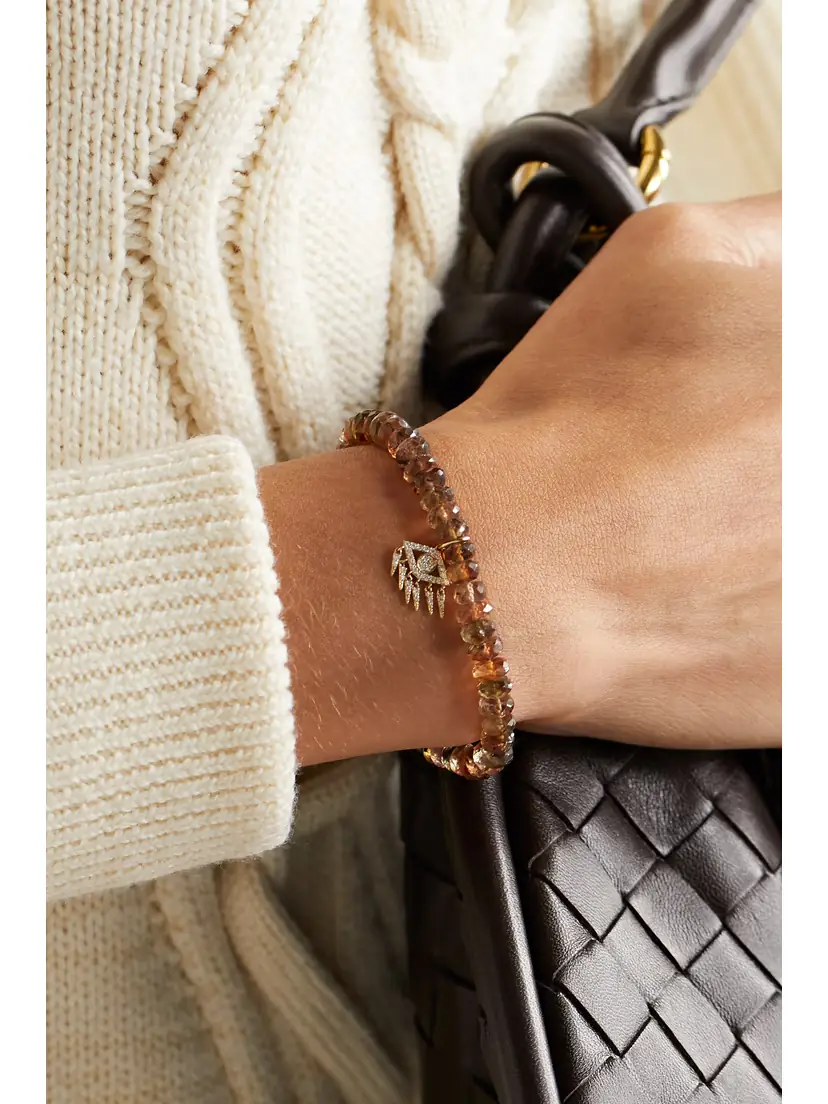 Sydney Evan Evil Eye 14-karat Gold, Andalusite And Diamond Bracelet | Thumbnail 2