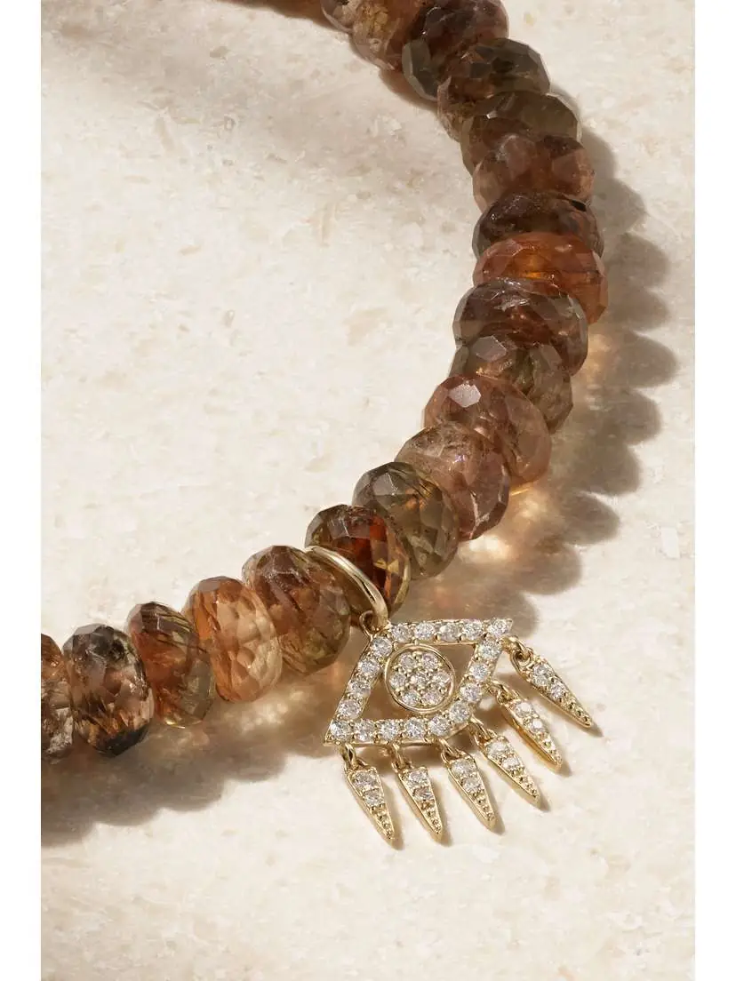 Sydney Evan Evil Eye 14-karat Gold, Andalusite And Diamond Bracelet | Thumbnail 4