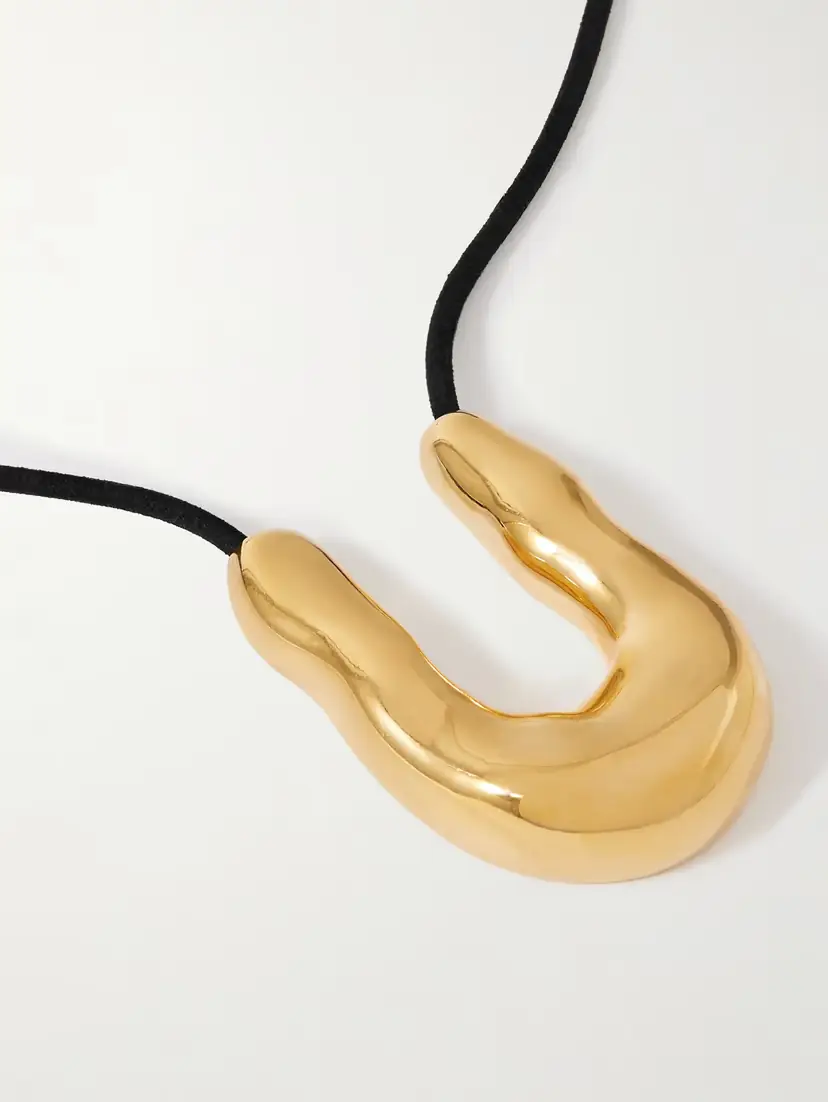 AGMES Wishbone Gold Vermeil Cord Necklace | Thumbnail 4 AGMES Wishbone Gold Vermeil Cord Necklace | Thumbnail 4