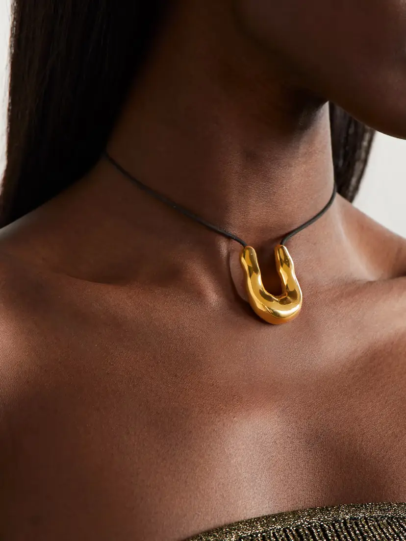 AGMES Wishbone Gold Vermeil Cord Necklace | Thumbnail 5 AGMES Wishbone Gold Vermeil Cord Necklace | Thumbnail 5