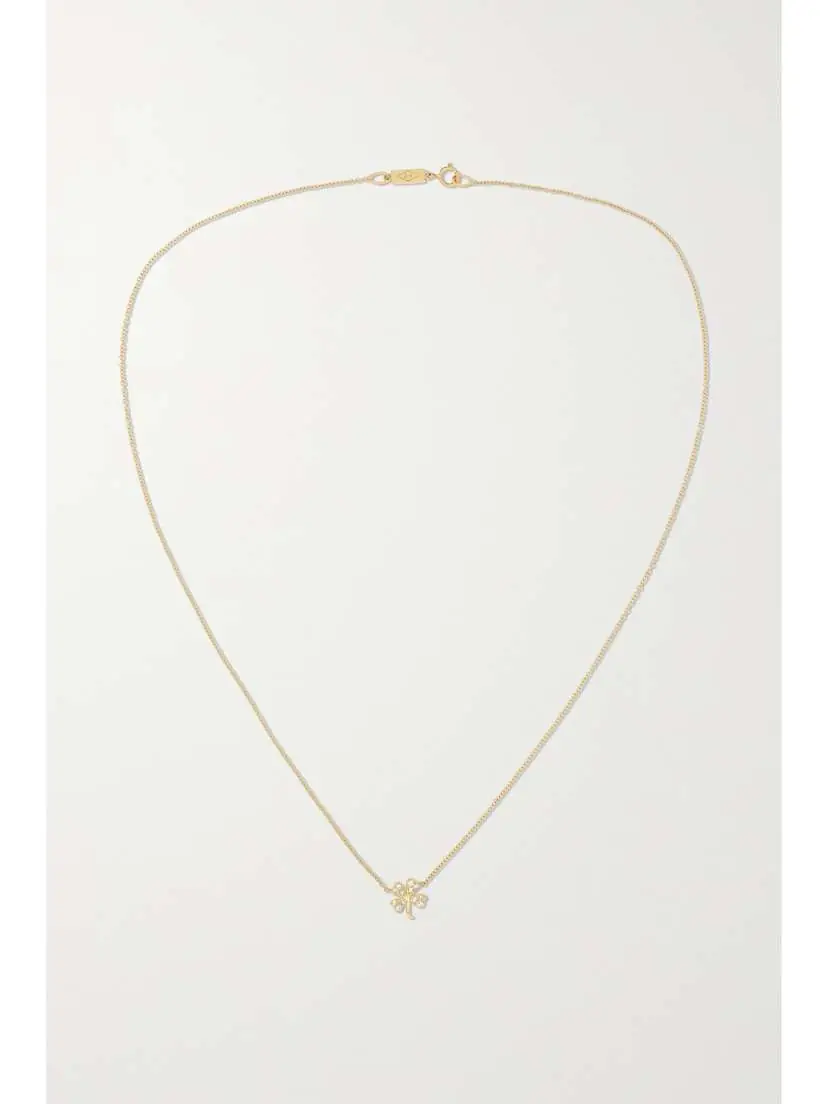 Jennifer Meyer Mini Clover 18-karat Gold Diamond Necklace | Thumbnail 4 Jennifer Meyer Mini Clover 18-karat Gold Diamond Necklace | Thumbnail 4