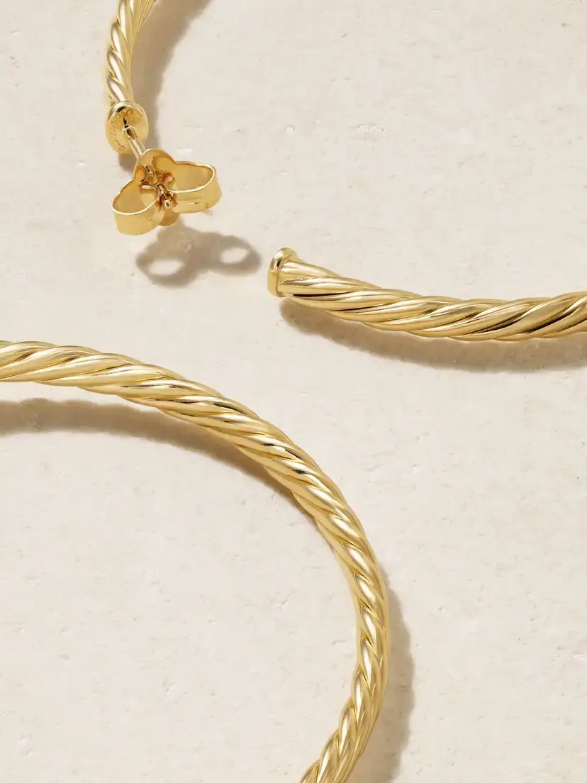 David Yurman Cable Spira 18-karat Gold Hoop Earrings | Thumbnail 3