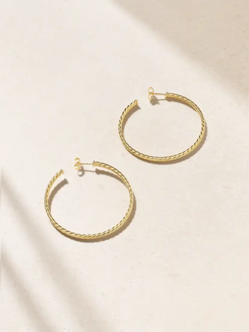 David Yurman Cable Spira 18-karat Gold Hoop Earrings | Image 1 David Yurman Cable Spira 18-karat Gold Hoop Earrings | Image 1