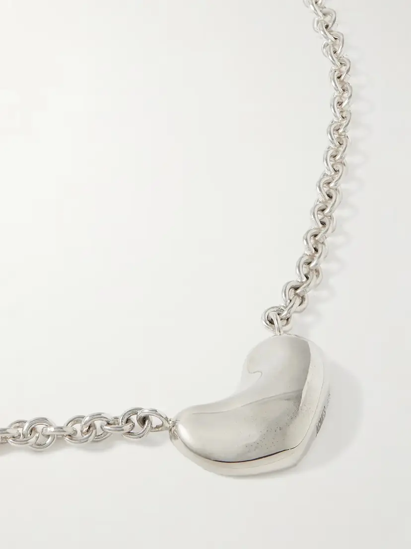 AGMES Small Sculpted Heart Recycled Sterling Silver Necklace | Thumbnail 4 AGMES Small Sculpted Heart Recycled Sterling Silver Necklace | Thumbnail 4