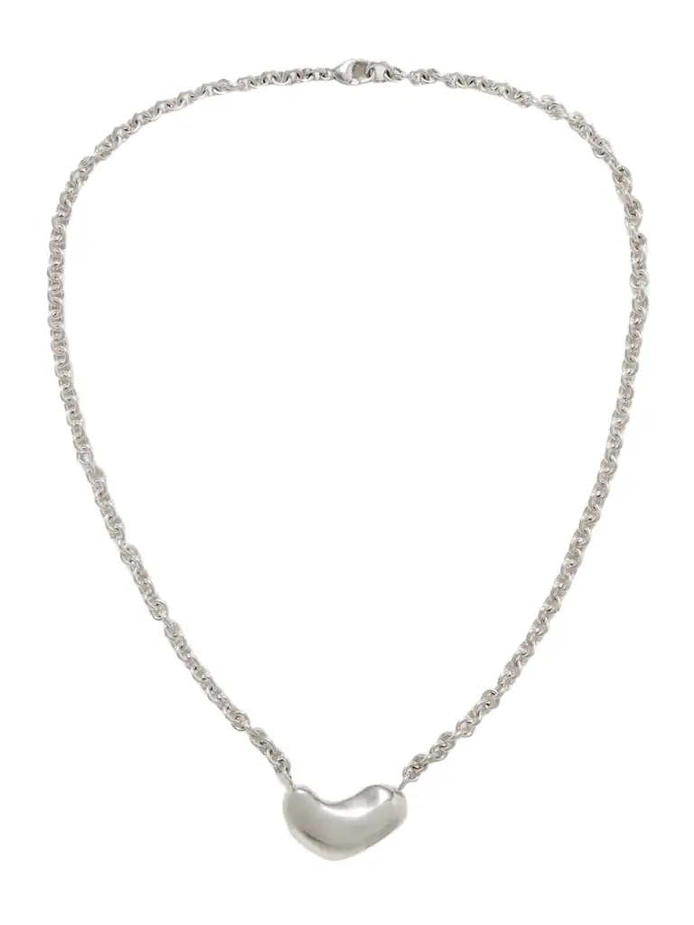 Small Sculpted Heart Recycled Sterling Silver Necklace