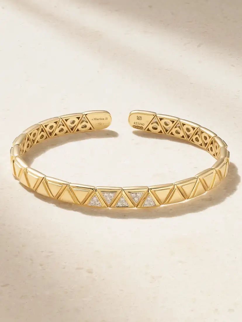 Triangolini 18-karat Gold Diamond Bangle Triangolini 18-karat Gold Diamond Bangle