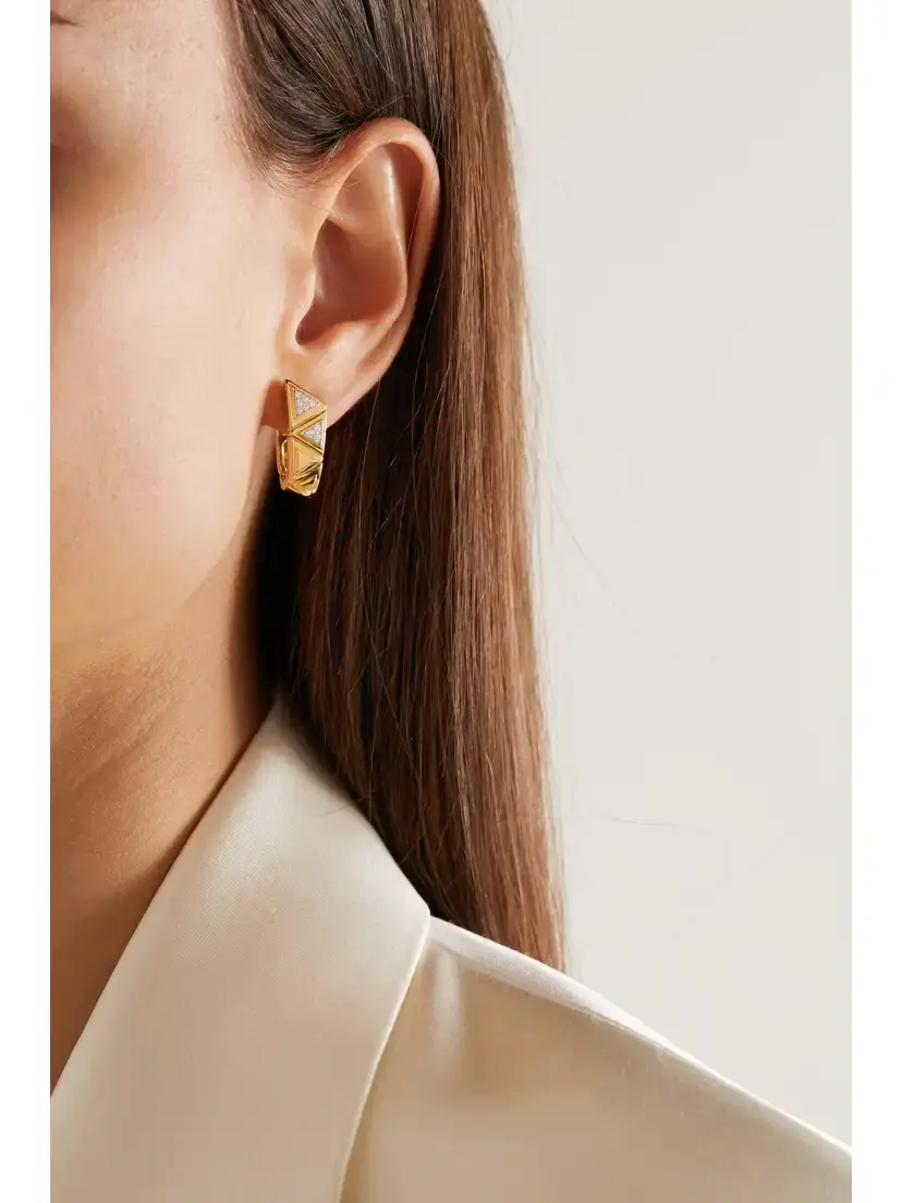 Marina B Triangoli 18-karat Gold Diamond Earrings | Thumbnail 2