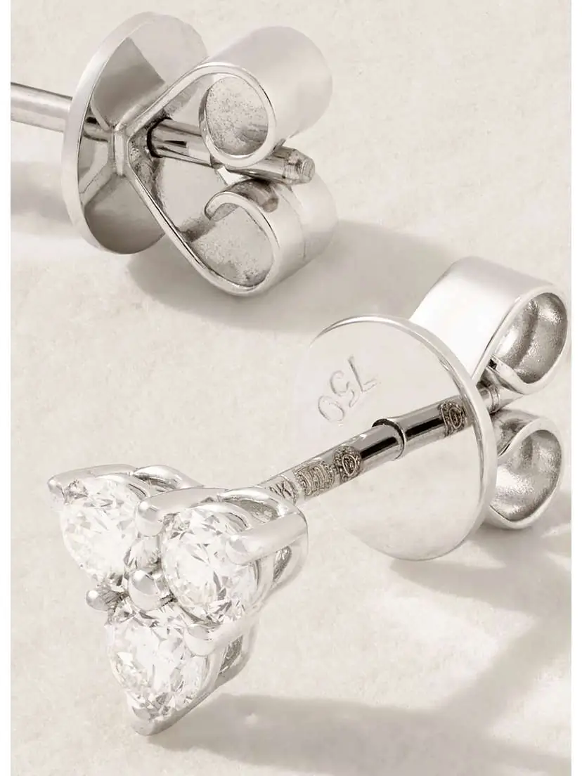 Anita Ko Trillion 18-karat White Gold Diamond Earrings | Thumbnail 3 Anita Ko Trillion 18-karat White Gold Diamond Earrings | Thumbnail 3