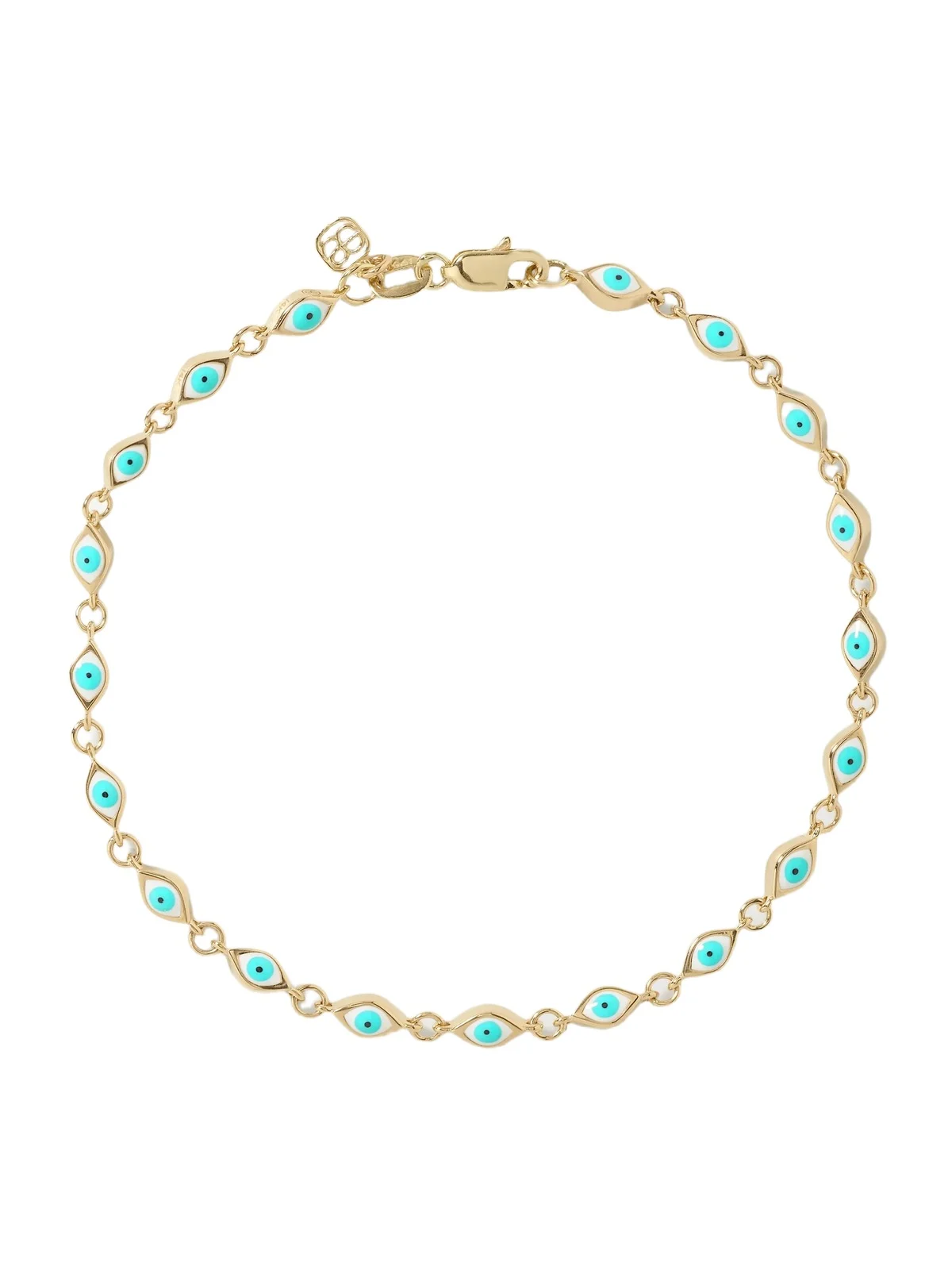 Mini Evil Eye 14-karat Gold And Enamel Bracelet - Blue