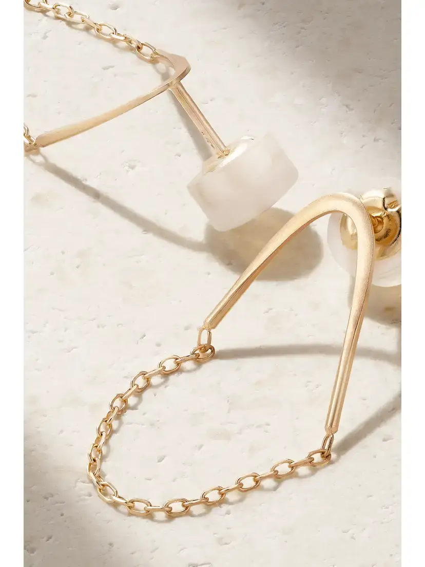 Melissa Joy Manning Single Chain V Drop 14-karat Recycled Gold Earrings | Thumbnail 3 Melissa Joy Manning Single Chain V Drop 14-karat Recycled Gold Earrings | Thumbnail 3