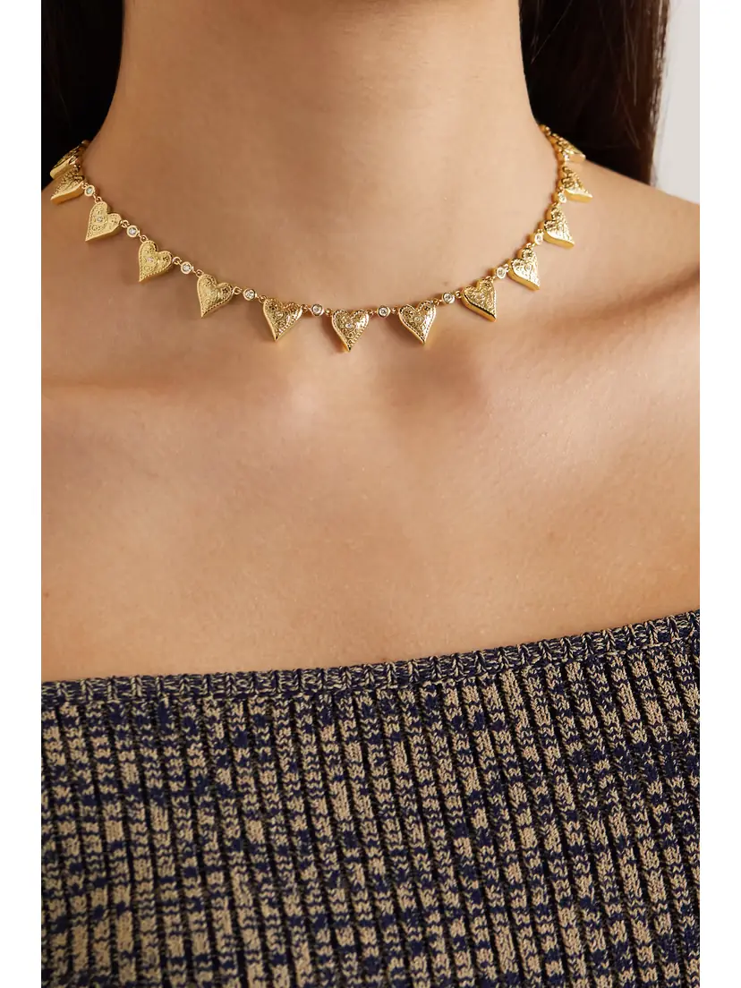Marlo Laz Southwestern Heart 14-karat Gold Diamond Choker | Thumbnail 2 Marlo Laz Southwestern Heart 14-karat Gold Diamond Choker | Thumbnail 2