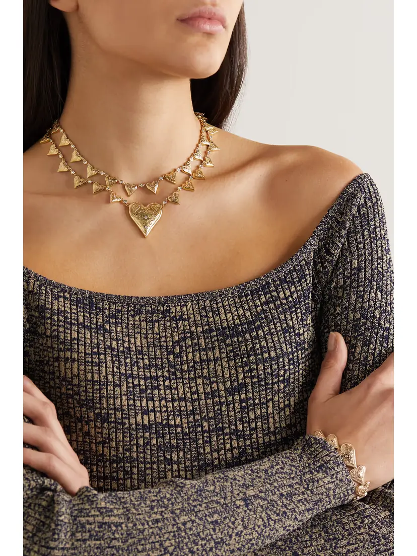 Marlo Laz Southwestern Heart 14-karat Gold Diamond Choker | Thumbnail 5 Marlo Laz Southwestern Heart 14-karat Gold Diamond Choker | Thumbnail 5