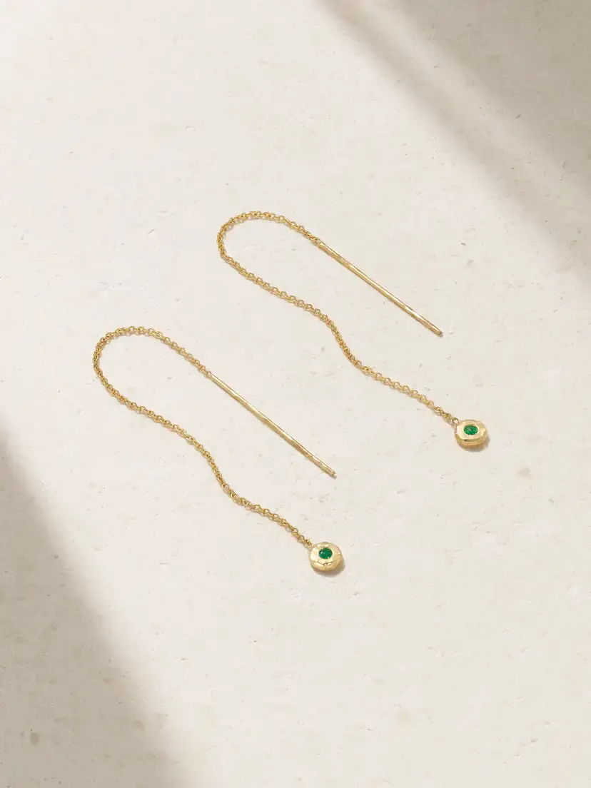 Octavia Elizabeth + Net Sustain Nesting Gem 18-karat Recycled Gold Emerald Earrings | Image 1 Octavia Elizabeth + Net Sustain Nesting Gem 18-karat Recycled Gold Emerald Earrings | Image 1