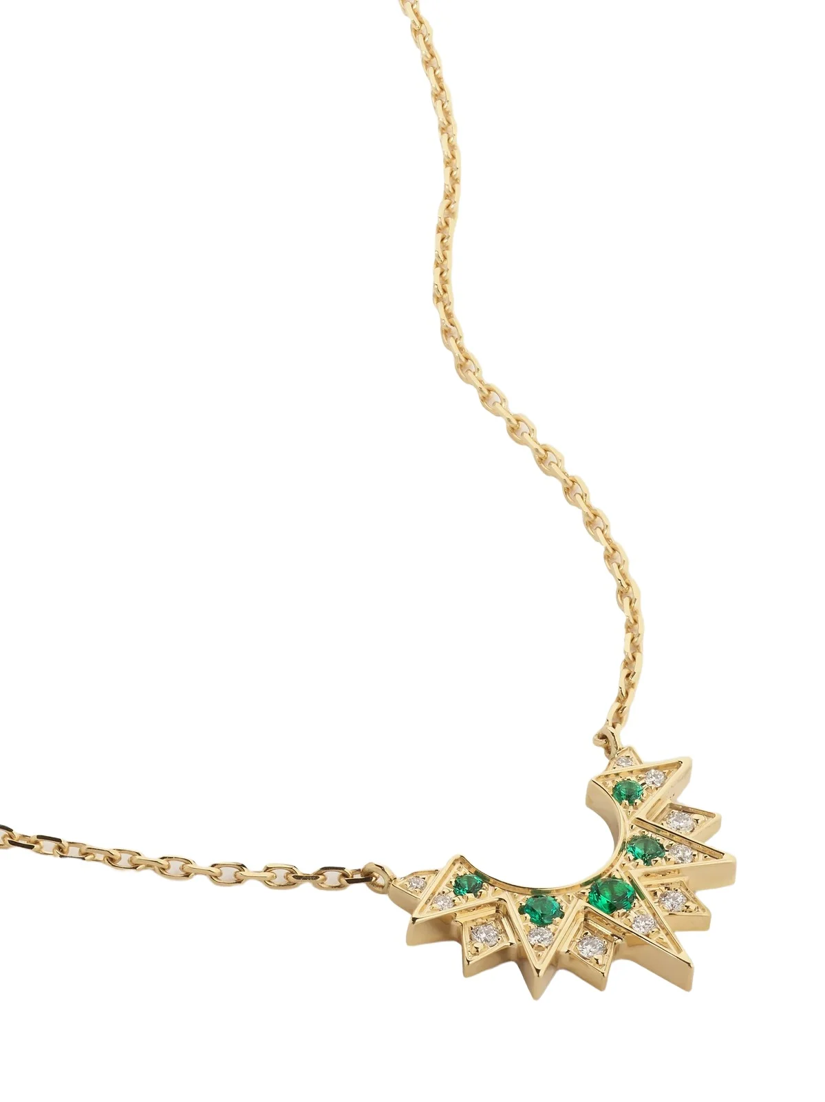 Sunlight Rose Gold, Emerald And Diamond Necklace
