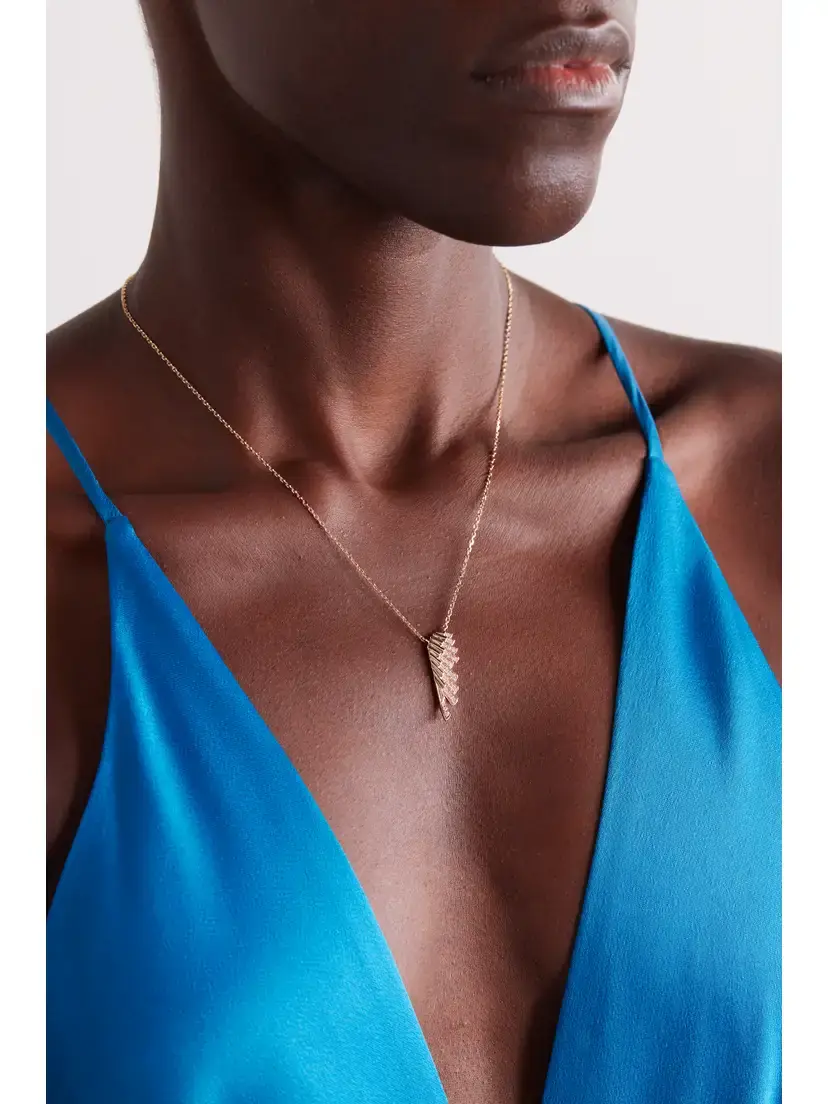 Garrard Wings Rising Mini Icon 18-karat Rose Gold Diamond Necklace | Thumbnail 2