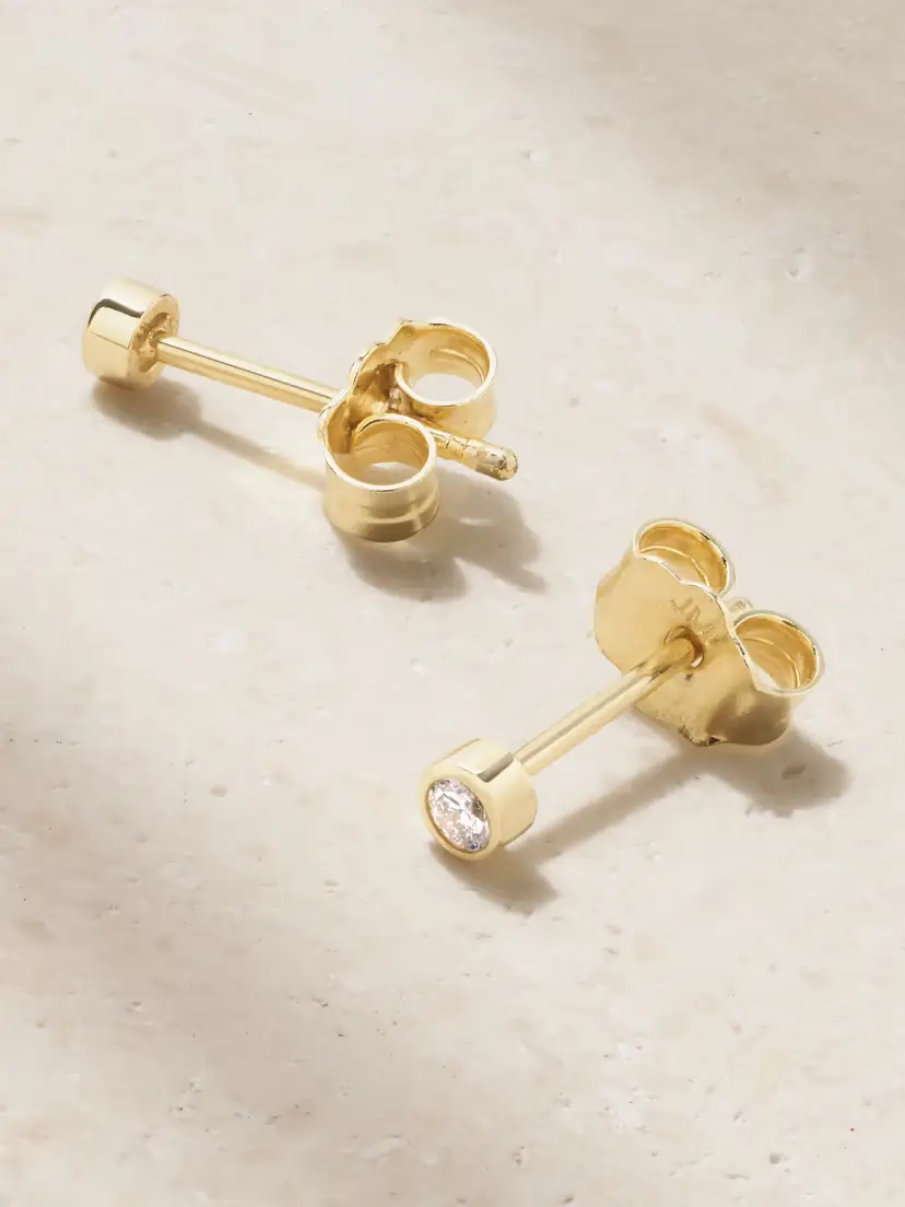 Jennifer Meyer Mini Bezel 18-karat Gold Diamond Earrings | Thumbnail 3 Jennifer Meyer Mini Bezel 18-karat Gold Diamond Earrings | Thumbnail 3
