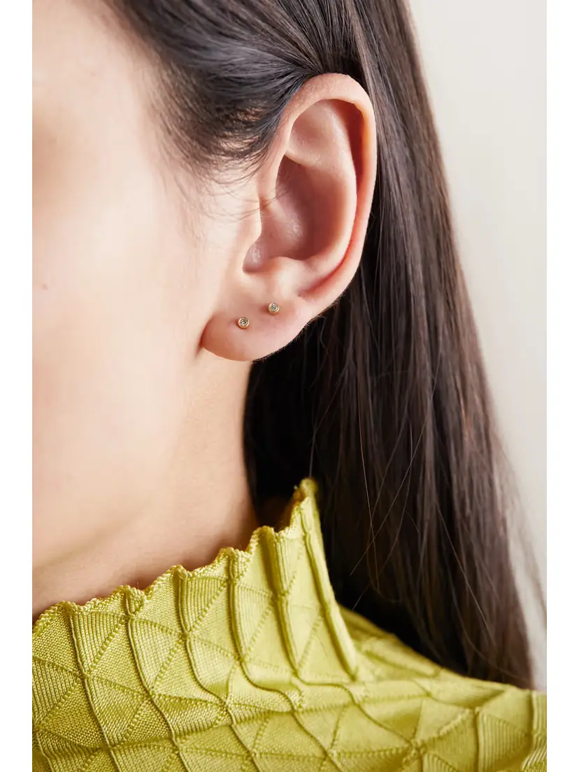 Jennifer Meyer Mini Bezel 18-karat Gold Diamond Earrings | Thumbnail 4 Jennifer Meyer Mini Bezel 18-karat Gold Diamond Earrings | Thumbnail 4