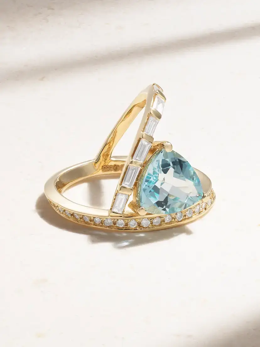 Mateo 14-karat Gold, Topaz And Diamond Ring | Thumbnail 2 Mateo 14-karat Gold, Topaz And Diamond Ring | Thumbnail 2