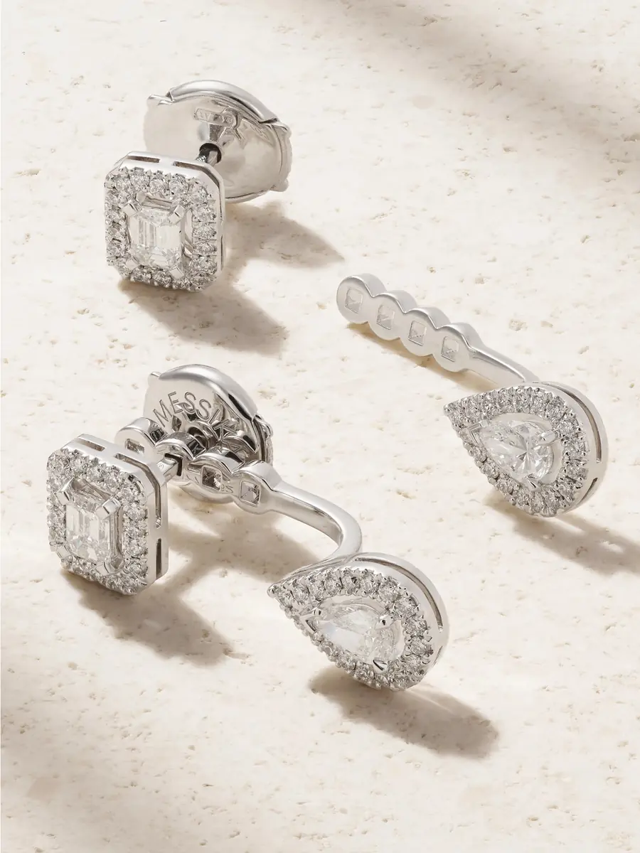 Messika My Twin Toi & Moi 18-karat White Gold Diamond Earrings | Thumbnail 4 Messika My Twin Toi & Moi 18-karat White Gold Diamond Earrings | Thumbnail 4