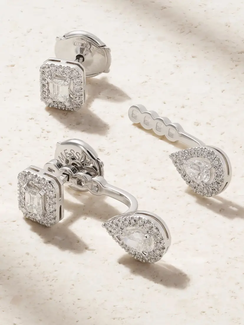 Messika My Twin Toi & Moi 18-karat White Gold Diamond Earrings | Thumbnail 8 Messika My Twin Toi & Moi 18-karat White Gold Diamond Earrings | Thumbnail 8