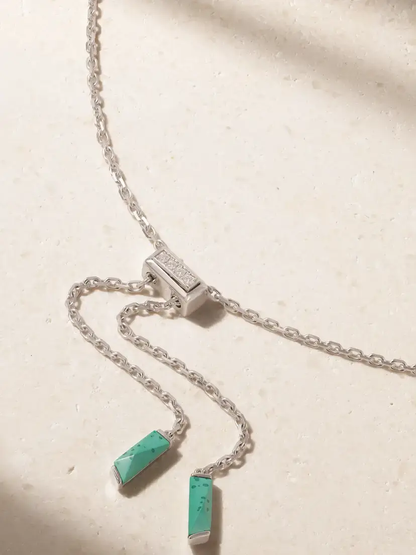 Garrard Wings Rising 18-karat White Gold, Malachite And Diamond Necklace | Thumbnail 3 Garrard Wings Rising 18-karat White Gold, Malachite And Diamond Necklace | Thumbnail 3