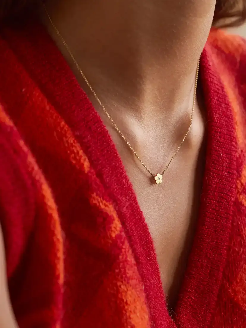 Jennifer Meyer Mini Daisy 18-karat Gold Diamond Necklace | Thumbnail 2