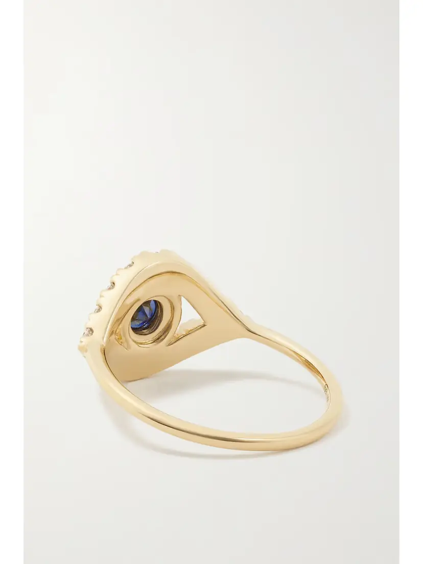 Sydney Evan Large Evil Eye 14-karat Gold, Sapphire And Diamond Ring | Thumbnail 3 Sydney Evan Large Evil Eye 14-karat Gold, Sapphire And Diamond Ring | Thumbnail 3
