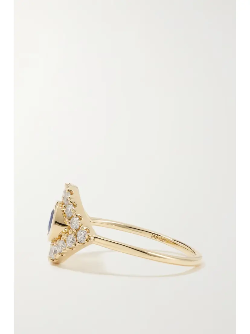 Sydney Evan Large Evil Eye 14-karat Gold, Sapphire And Diamond Ring | Thumbnail 5 Sydney Evan Large Evil Eye 14-karat Gold, Sapphire And Diamond Ring | Thumbnail 5