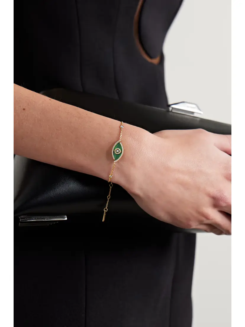 Messika Lucky Eye 18-karat Gold, Malachite And Diamond Bracelet | Thumbnail 2 Messika Lucky Eye 18-karat Gold, Malachite And Diamond Bracelet | Thumbnail 2
