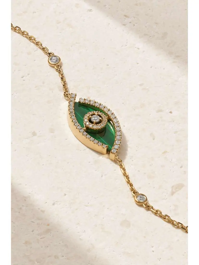 Messika Lucky Eye 18-karat Gold, Malachite And Diamond Bracelet | Thumbnail 4 Messika Lucky Eye 18-karat Gold, Malachite And Diamond Bracelet | Thumbnail 4