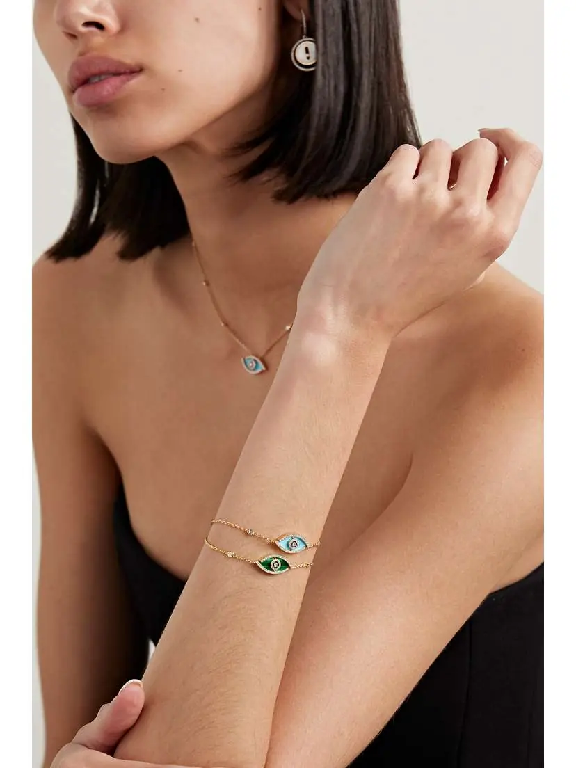 Messika Lucky Eye 18-karat Gold, Malachite And Diamond Bracelet | Thumbnail 5 Messika Lucky Eye 18-karat Gold, Malachite And Diamond Bracelet | Thumbnail 5