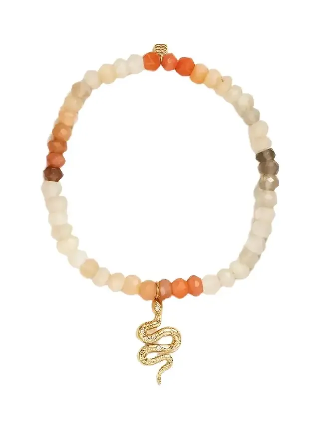 Snake 14-karat Gold, Moonstone And Diamond Bracelet Snake 14-karat Gold, Moonstone And Diamond Bracelet
