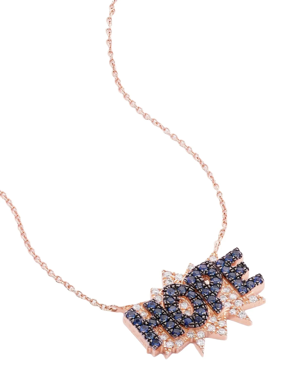 Hope 18-karat Rose Gold, Sapphire And Diamond Necklace