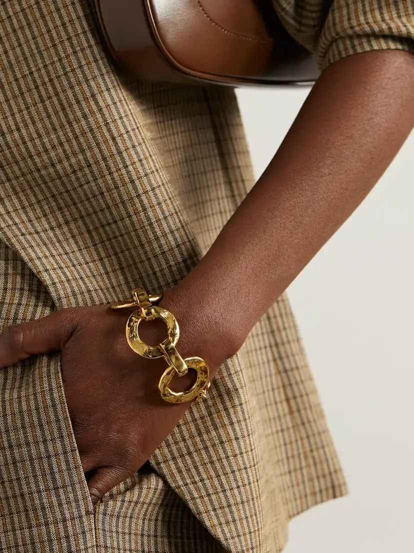 Susan Caplan Vintage Yves Saint Laurent Hammered Gold-plated Bracelet | Thumbnail 2 Susan Caplan Vintage Yves Saint Laurent Hammered Gold-plated Bracelet | Thumbnail 2