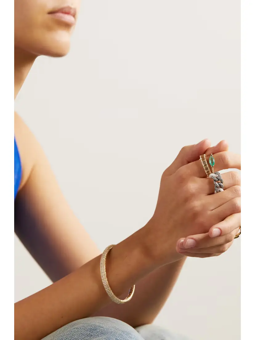 SHAY Ceramic, 18-karat Blackened Gold And Diamond Ring - White | Thumbnail 6 SHAY Ceramic, 18-karat Blackened Gold And Diamond Ring - White | Thumbnail 6
