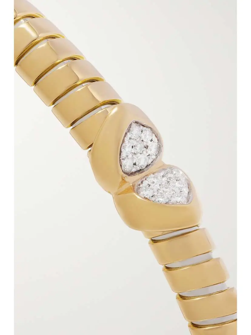 Marina B Trisolina 18-karat Gold, Titanium And Sterling Silver Diamond Cuff | Thumbnail 5 Marina B Trisolina 18-karat Gold, Titanium And Sterling Silver Diamond Cuff | Thumbnail 5