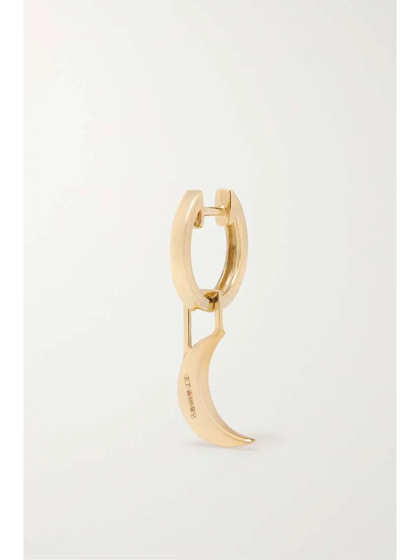 Robinson Pelham New Moon Earwish 14-karat Gold Diamond Single Hoop Earring | Thumbnail 3