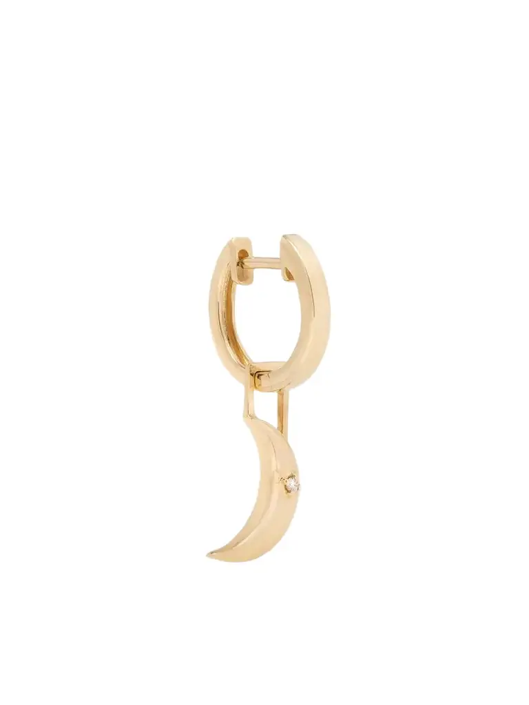 New Moon Earwish 14-karat Gold Diamond Single Hoop Earring New Moon Earwish 14-karat Gold Diamond Single Hoop Earring