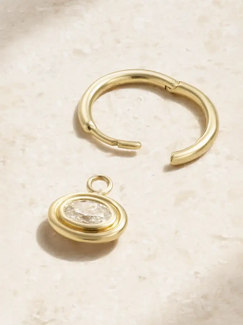 Gemella Double Bubble 18-karat Gold Diamond Single Hoop Earring | Thumbnail 3 Gemella Double Bubble 18-karat Gold Diamond Single Hoop Earring | Thumbnail 3