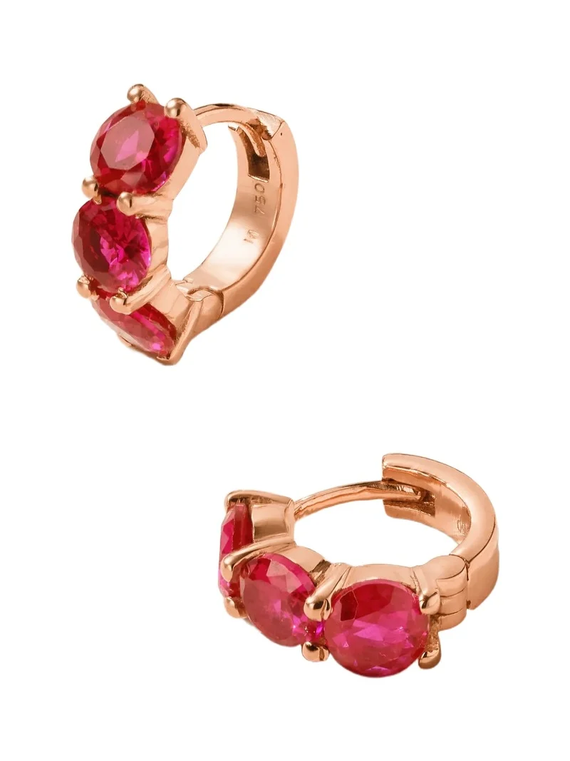Ileana Makri 18-karat Rose Gold Ruby Hoop Earrings