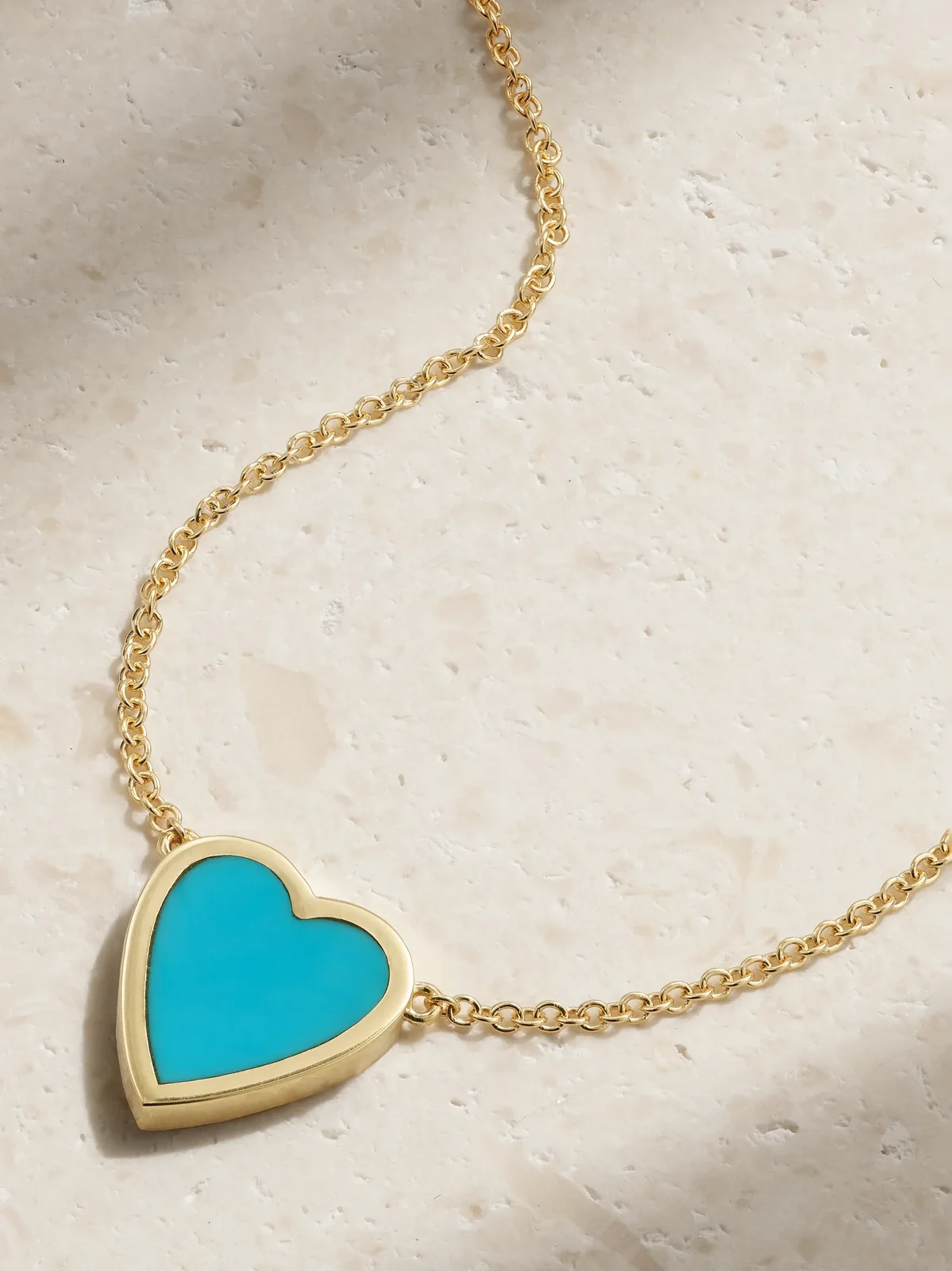 Mini Heart 18-karat Gold Turquoise Necklace Mini Heart 18-karat Gold Turquoise Necklace