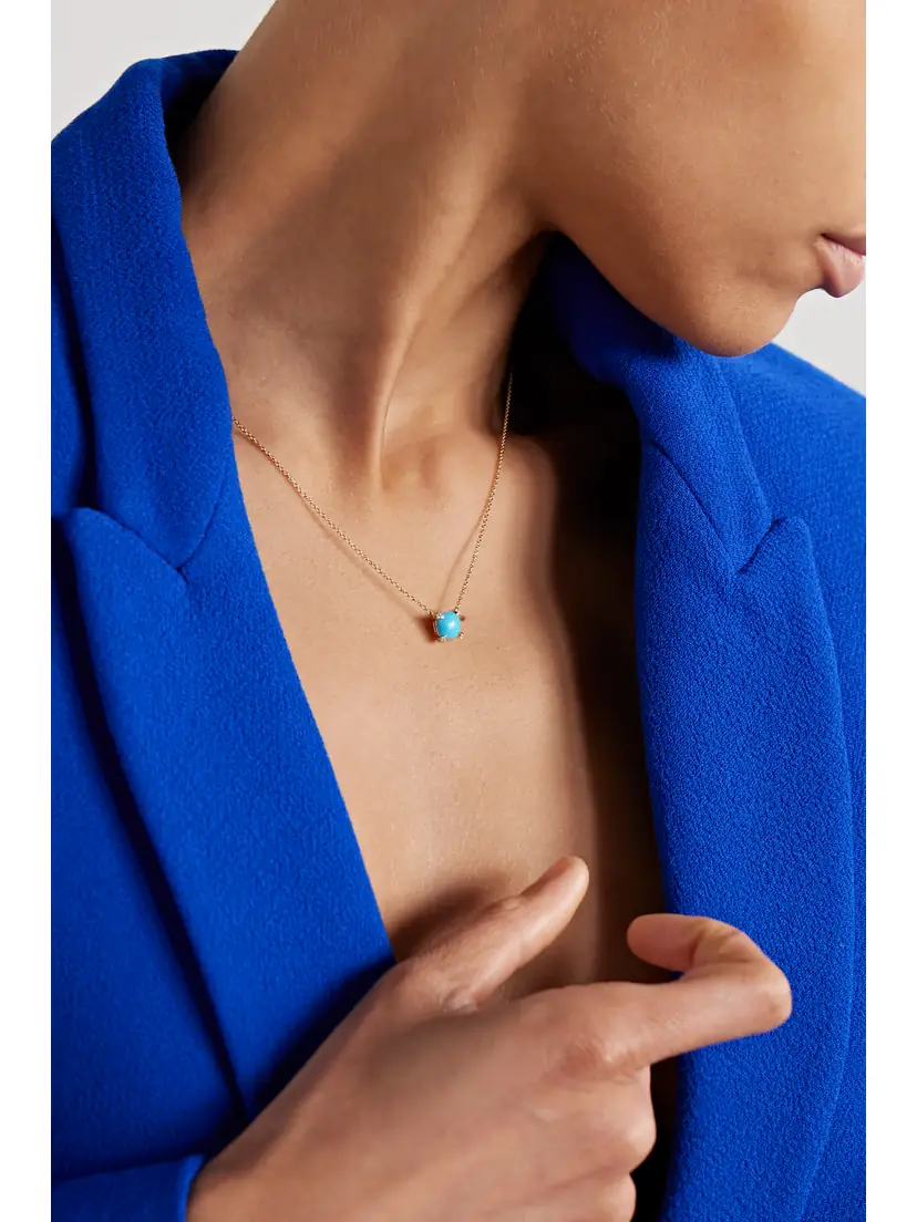 David Yurman Petite Châtelaine 18-karat Gold, Turquoise And Diamond Necklace | Thumbnail 2 David Yurman Petite Châtelaine 18-karat Gold, Turquoise And Diamond Necklace | Thumbnail 2