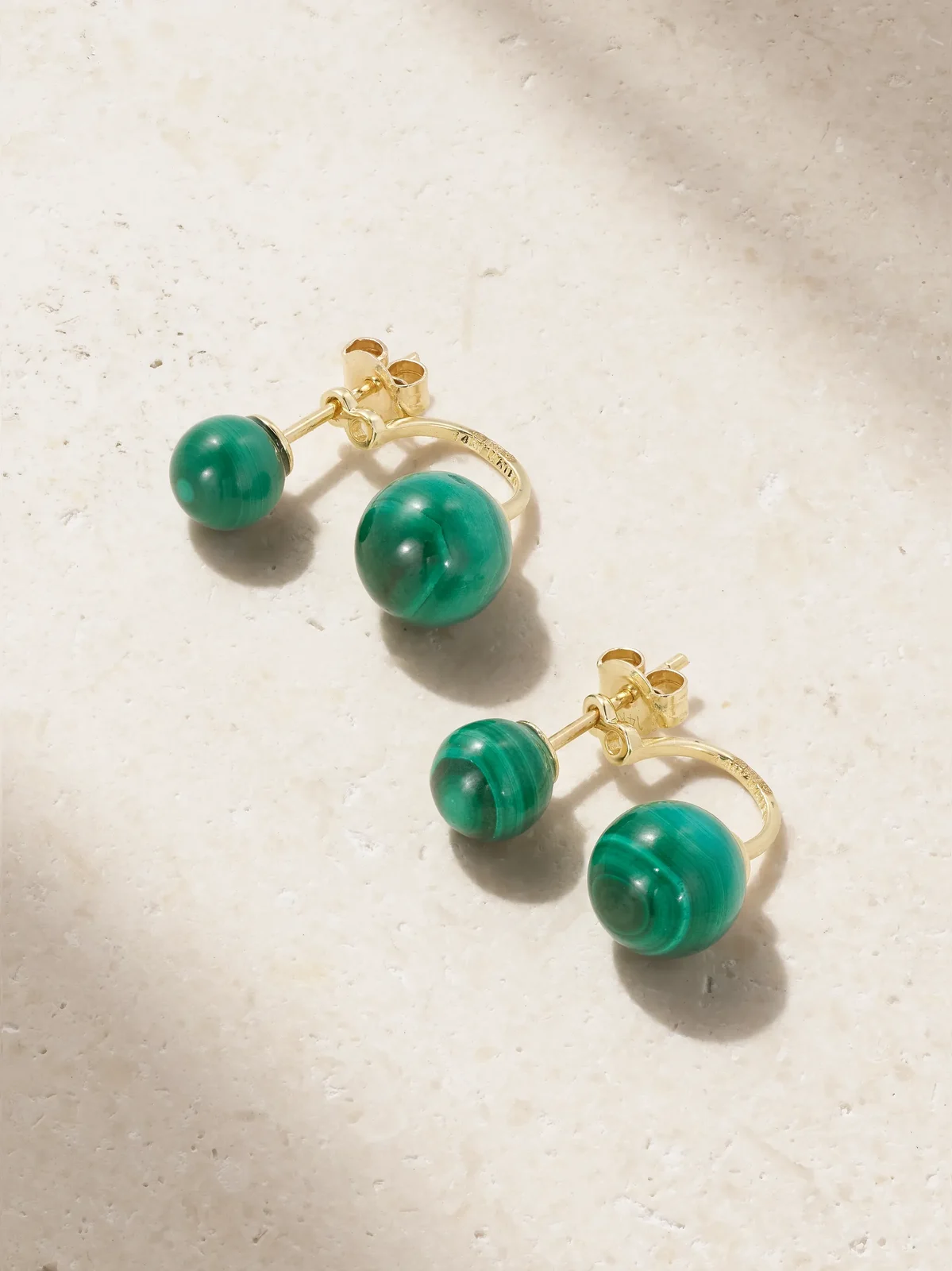 14-karat Gold Malachite Earrings