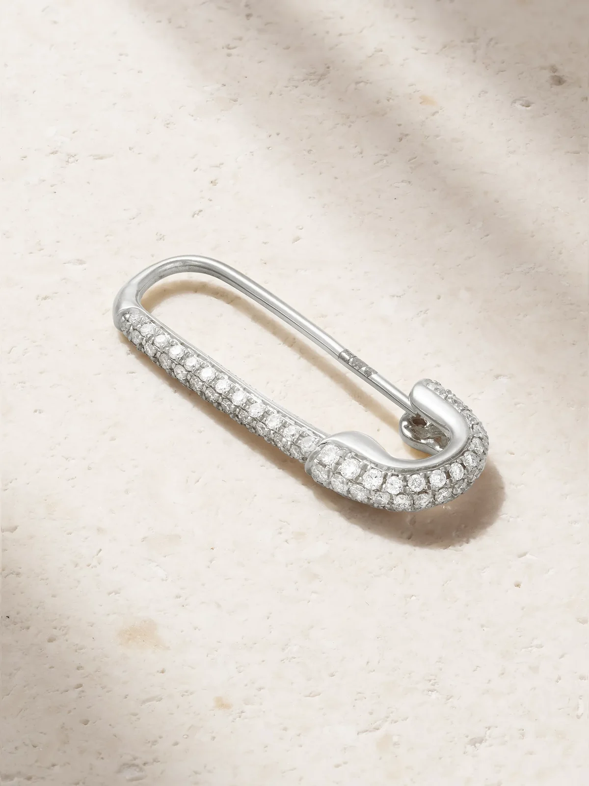 Safety Pin 18-karat White Gold Diamond Single Earring Safety Pin 18-karat White Gold Diamond Single Earring