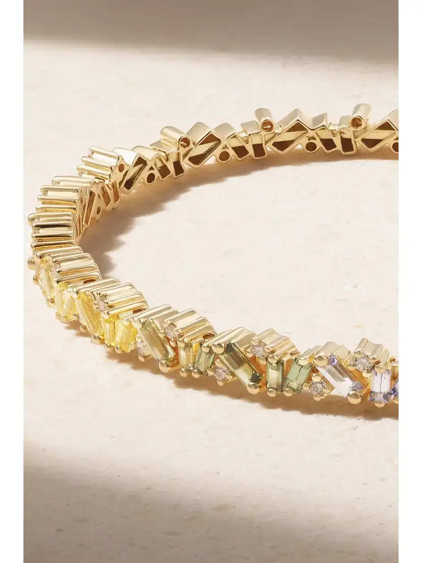 Suzanne Kalan 18-karat Gold, Diamond And Sapphire Cuff | Thumbnail 3 Suzanne Kalan 18-karat Gold, Diamond And Sapphire Cuff | Thumbnail 3