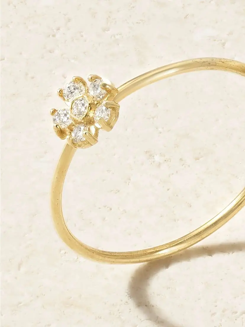 Jennifer Meyer Flower 18-karat Gold Diamond Ring | Thumbnail 5
