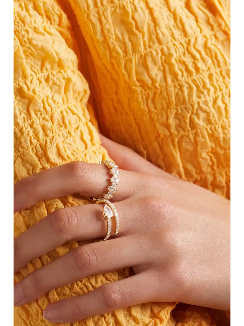 Anita Ko Two Row 18-karat Gold Diamond Ring | Thumbnail 7 Anita Ko Two Row 18-karat Gold Diamond Ring | Thumbnail 7