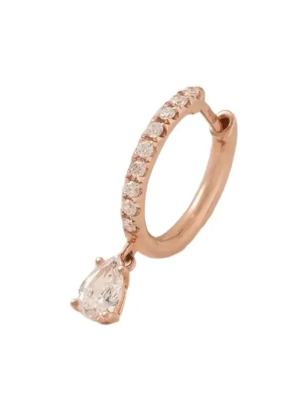 Huggies 18-karat Rose Gold Diamond Single Hoop Earring Huggies 18-karat Rose Gold Diamond Single Hoop Earring