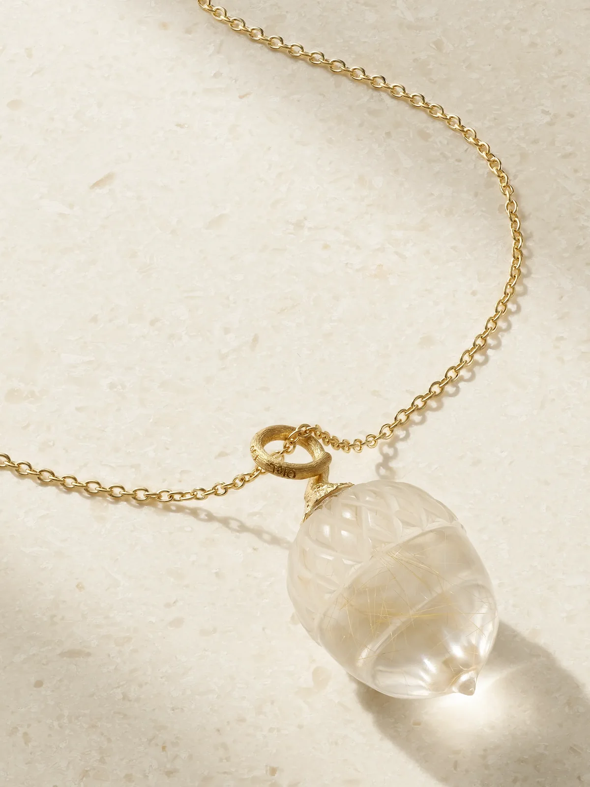 Acorn 18-karat Gold Quartz Necklace Acorn 18-karat Gold Quartz Necklace